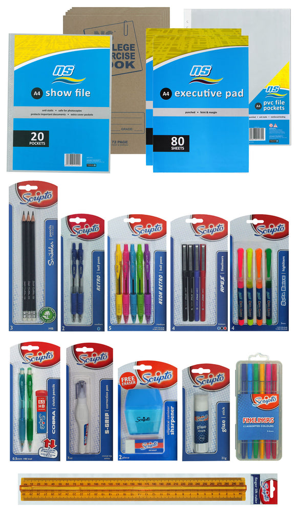 School Stationery Pack High School Set of 20 Supply Hub